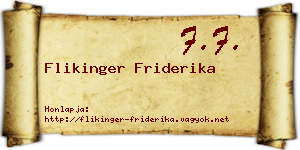 Flikinger Friderika névjegykártya